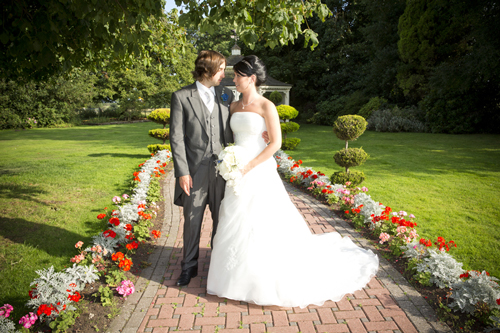 wedding photographer image of bride and groom at Thornton Hall Spa Hotel